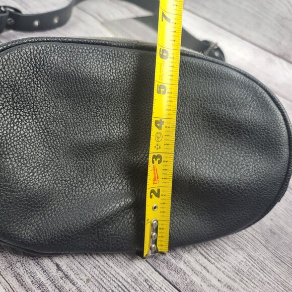 Emma Fox Leather Purse Shoulder Bag Strap Tote Bucket Style Black Gray Patchwork - Picture 11 of 11